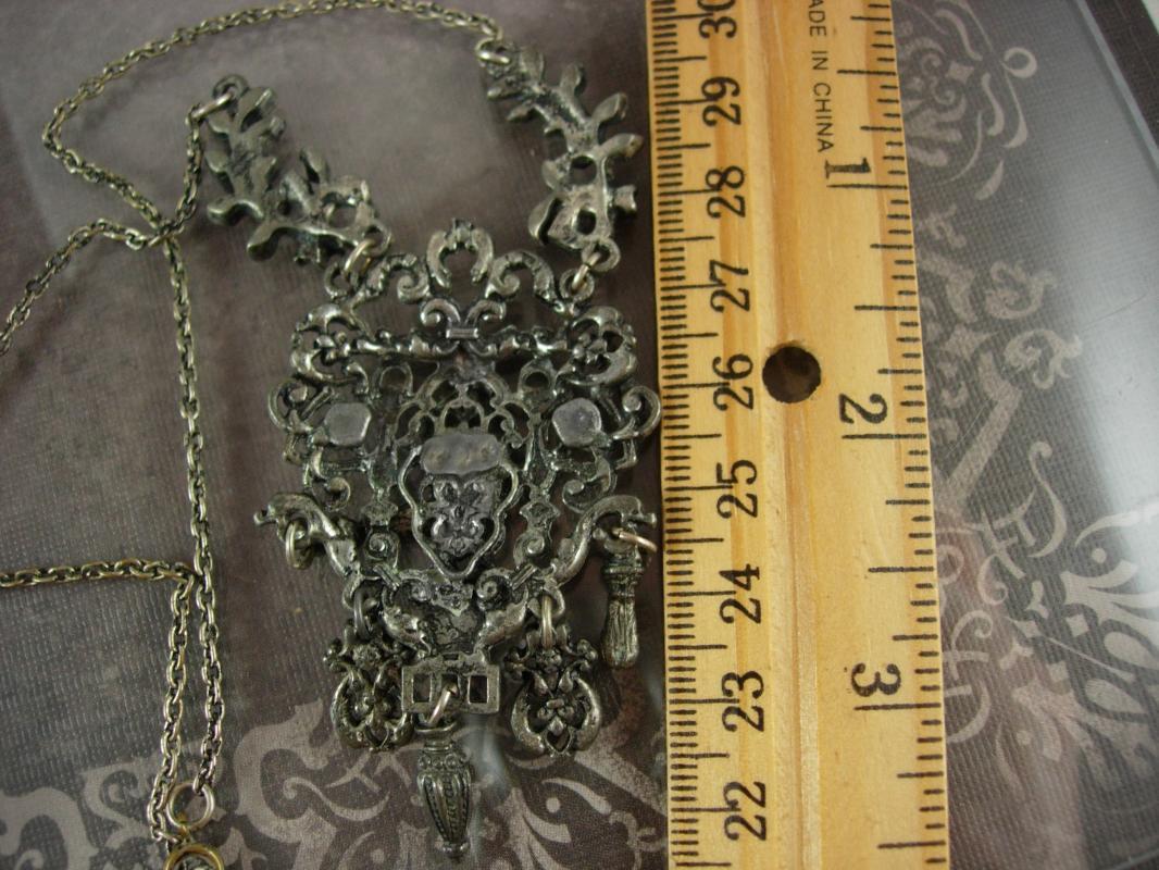 Antique renaissance Necklace Cherub figural chandelier drop necklace
