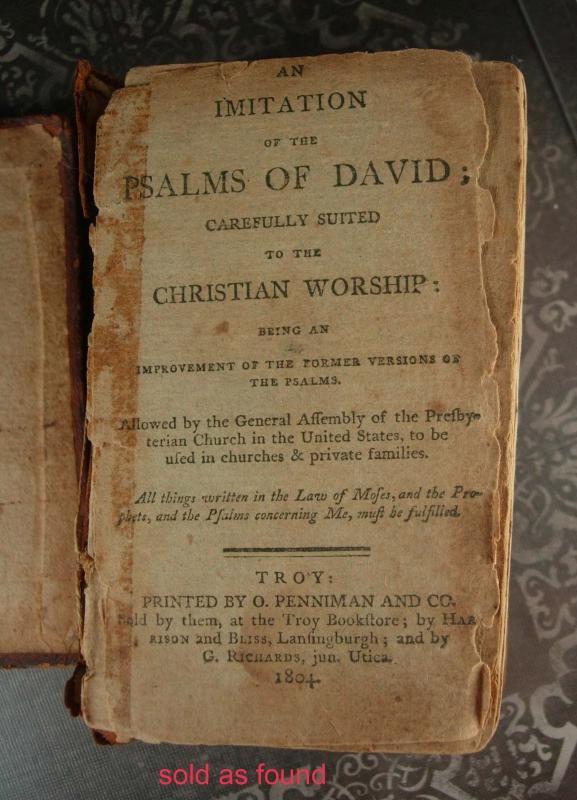 1804 Psalm David Leather MINIATURE book