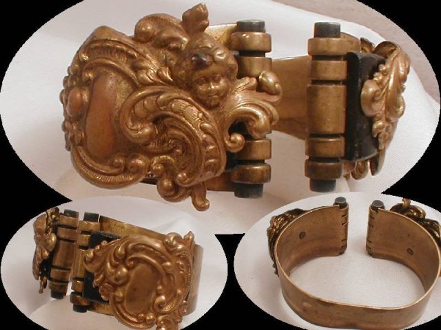Early 1900 Victorian mourning Cherub bracelet