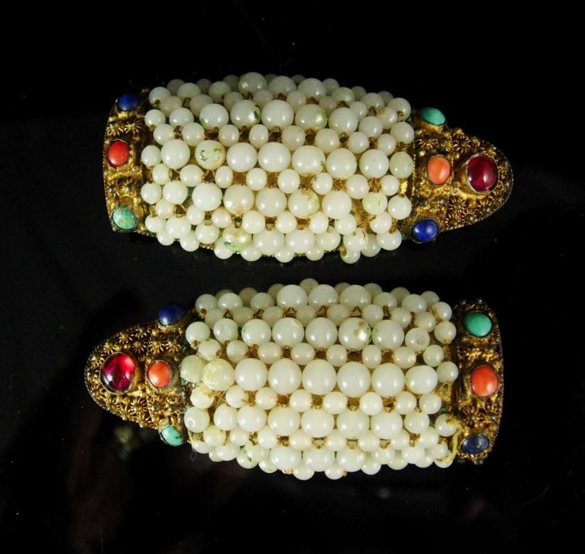 Antique Dress clips Chinese export jewelry rare estate jewelry Filigree dress clip set China export jewellery vintage chinese dress clips