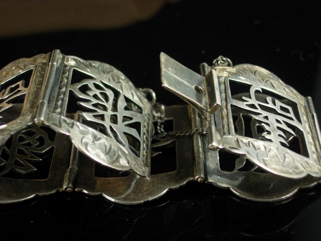 Sterling chinese bracelet Antique Chinese Bracelet vintage Wide silver good luck hinged bracelet jewelry Oriental bracelet Asian bracelet