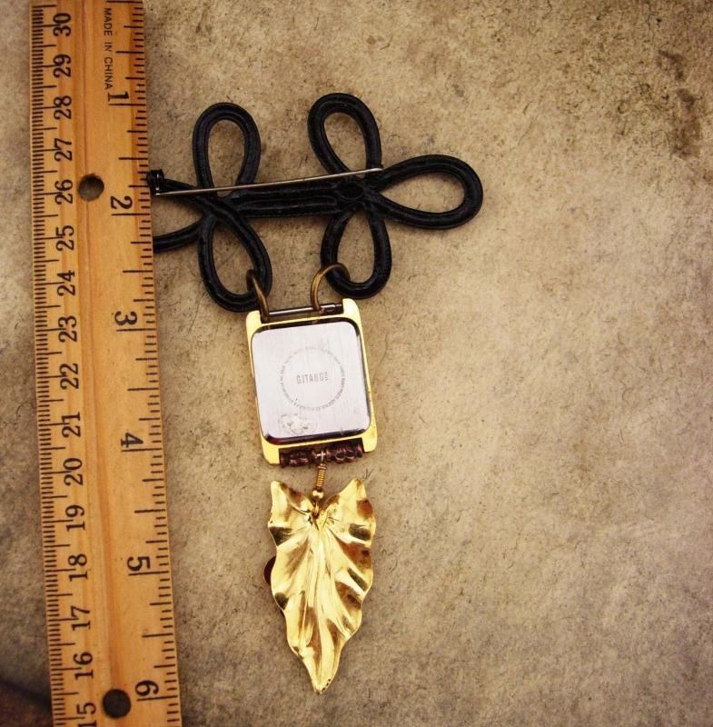 VIntage brooch 1897 Louisiana Rag music brooch assemblage charm watch fob brooch with miniature glass cased music