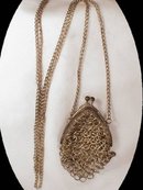 OLD LARGE LINK chain Mail chatelaine mini purse