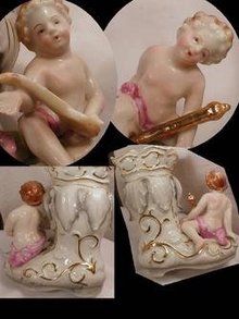 PAIR Victorian CHERUB Glass SHOE shoes