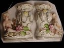 PAIR Victorian CHERUB Glass SHOE shoes