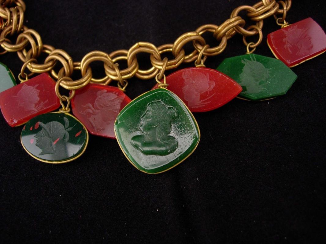 Victorian necklace / bloodstone earrings / Carnelian intaglio cameo / Fob necklace / antique estate jewelry