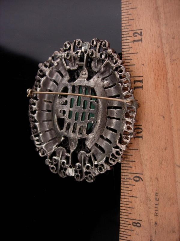 HUGE Vintage mask brooch / 3