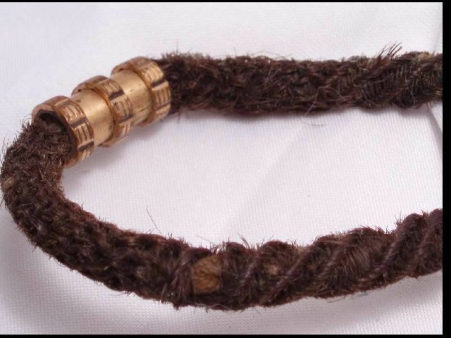 1800's Mourning HAIR watch chain & LOCKET