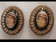 Vintage west German Flapper Clip on Earrings