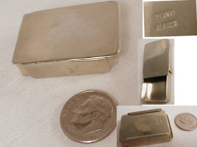 TINY MExican sliding Silver signed stamp case