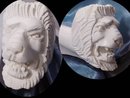 Meerschaum CARVED LION PIPE & hinged CASE