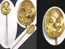 ART Nouveau WOMAN figural goddess Diamond stickpin