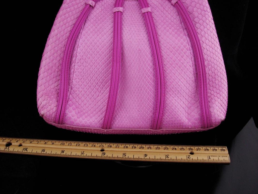Vintage Bruno Magli Purse / STERLING handle / Rare handbag / Italy signed / pink clutch / silver Hoop / Italian evening bag / designer purse