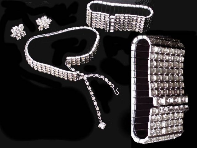 HOLLYWOOD Glitz 500 glass Rhinestone Parure
