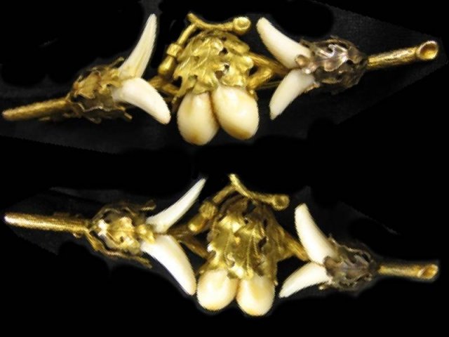 RARE 14KT GOLD PRe Civil war Aesthetic tooth brooch