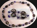 Cobalt BLUE Venetian foil Glass NEcklace