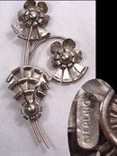 HUGE sterling signed NOUVEAU FLORAL Brooch BUY IT NOW