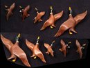 Unusual Mallard carved DUCK PARURE arts crafts