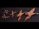 Unusual Mallard carved DUCK PARURE arts crafts