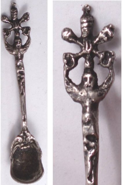 OLD Italian SILVER Snake cherub Brooch salt