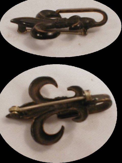 Mid 1800's Fleur DE LIS Chatelaine BROOCH OLD