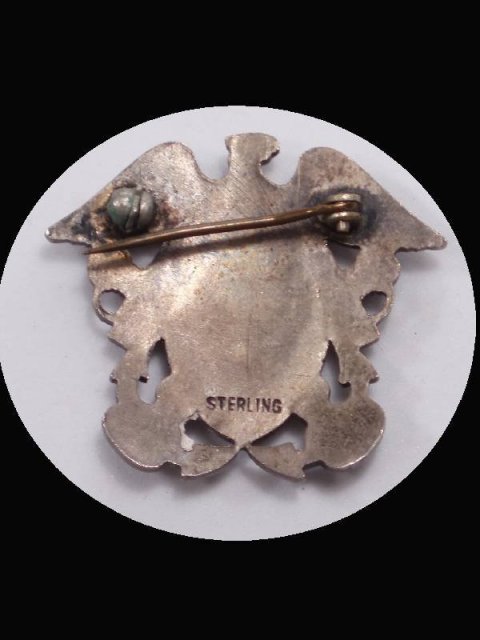 Vintage WW11 CORO brooch Sterling sweetheart EAGLE pin