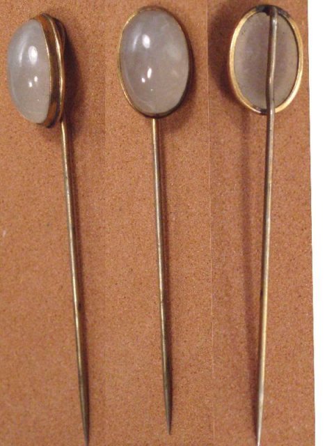 Large Victorian MOONSTONE 9kt gold STICKPIN