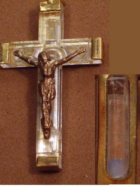 OLD FRENCH SIGNEd Lourdes RELIC Rosary Crucifix