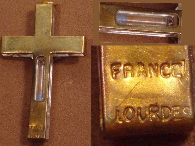 OLD FRENCH SIGNEd Lourdes RELIC Rosary Crucifix