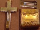 OLD FRENCH SIGNEd Lourdes RELIC Rosary Crucifix