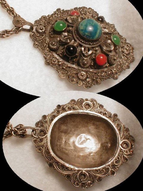 1920's vintage Gemstone ORnATE Necklace