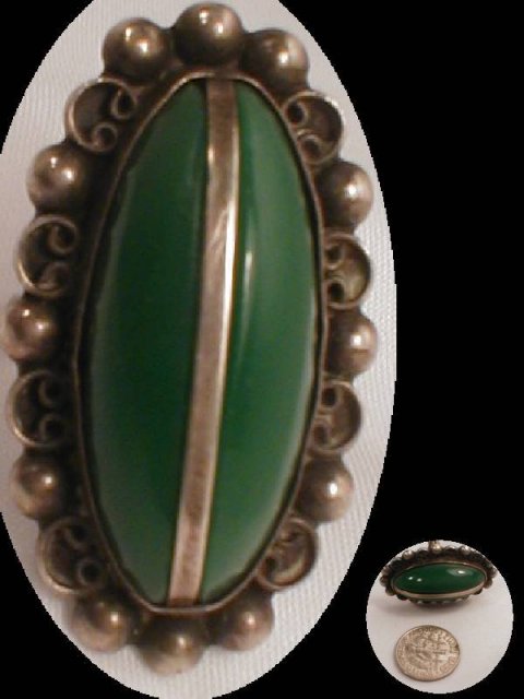 40's HUGE Modernist Mosaic ORNATE RING