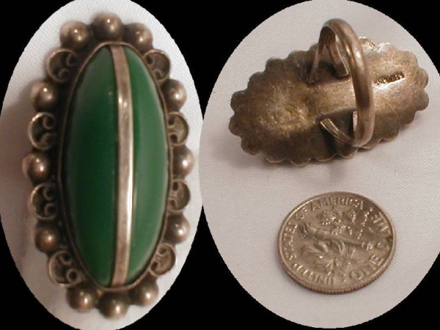 40's HUGE Modernist Mosaic ORNATE RING