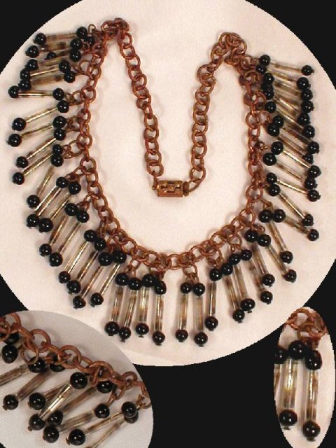 CZECH GLASS DROP FESTOON NECKLACE