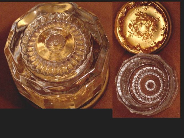 French Ormolu repousse Cherub Glass Vanity box