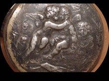 Apollo SILVER CHERUB 19th century Footed vanity