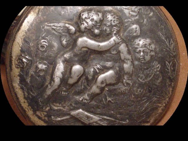 Apollo SILVER CHERUB 19th century Footed vanity