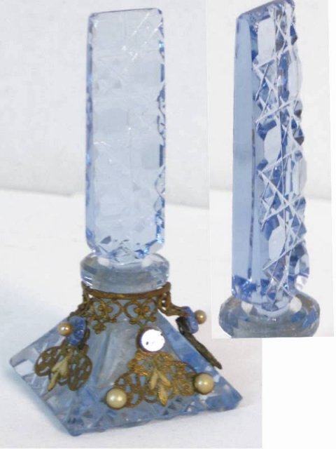 1900 CZECH Hand CUT brass filigree perfume