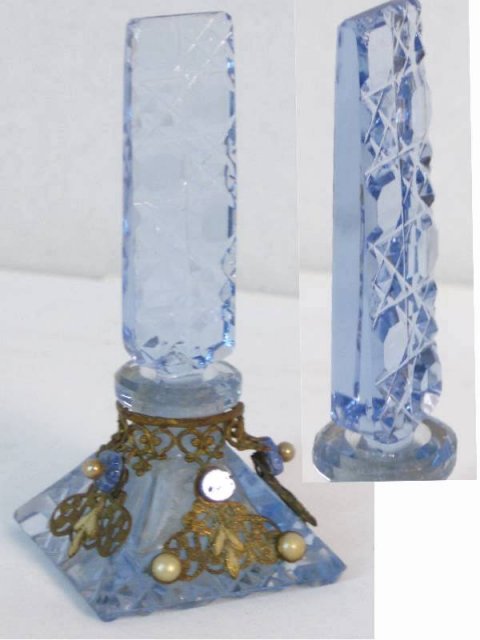 1900 CZECH Hand CUT brass filigree perfume