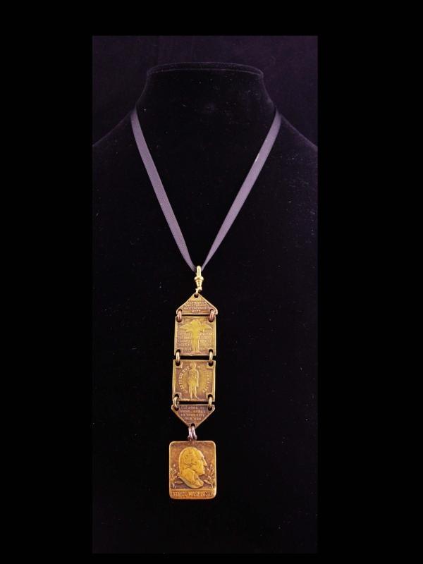 Antique 1917 watch fob / victorian necklace / Pittsburgh Press / george washington / Washington Story Contest / newspaper reporter gift