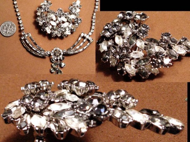 Early Signed Trifari LAYERED Parure PURE GLITZ