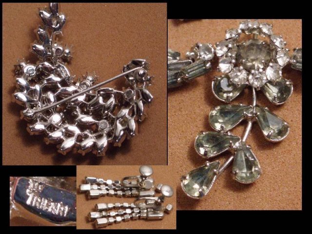 Early Signed Trifari LAYERED Parure PURE GLITZ