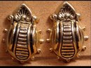Fancy Ornate Victorian enamel Buckle earrings