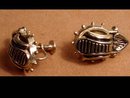 Fancy Ornate Victorian enamel Buckle earrings