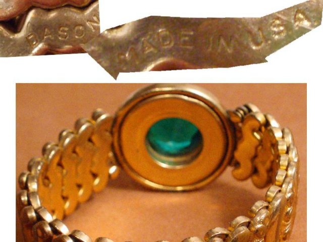 vintage DEco GREEN Jeweled Bracelet bracelet