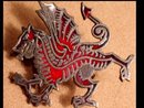 Bizarre Dragon Mythological ENAMEL GOTHIC old Brooch