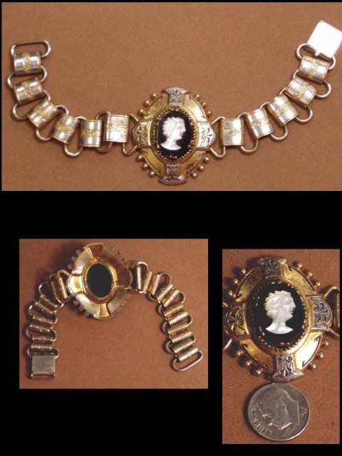 Victorian BOOKCHAIN WIDE Cameo Bracelet