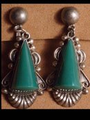 DECO sterling Onyx large dangle drop earrings