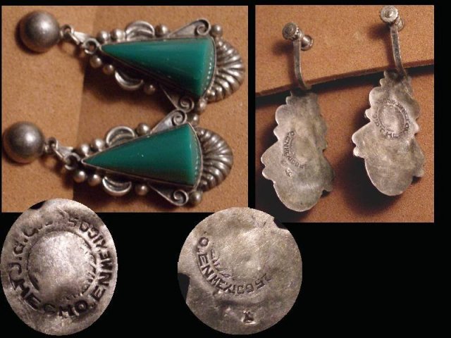 DECO sterling Onyx large dangle drop earrings