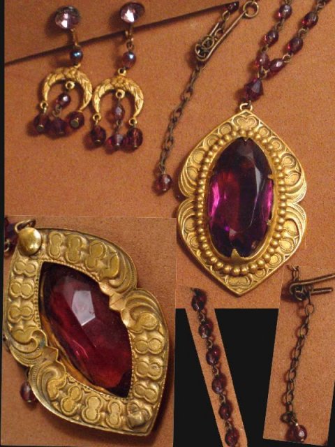 Victorian NECKLACE chandelier purple amethyst jewelry